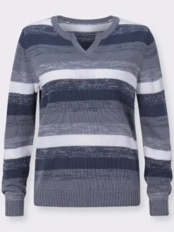 Langarm-Pullover im Streifen-Dessin