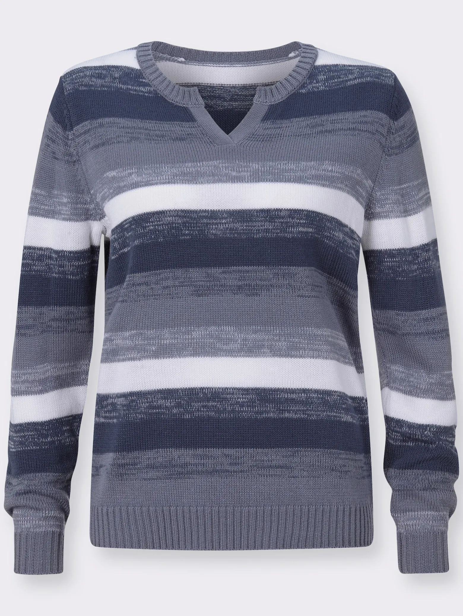 Langarm-Pullover im Streifen-Dessin