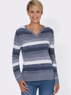 Langarm-Pullover im Streifen-Dessin