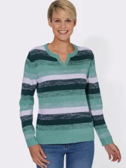 Langarm-Pullover im Streifen-Dessin