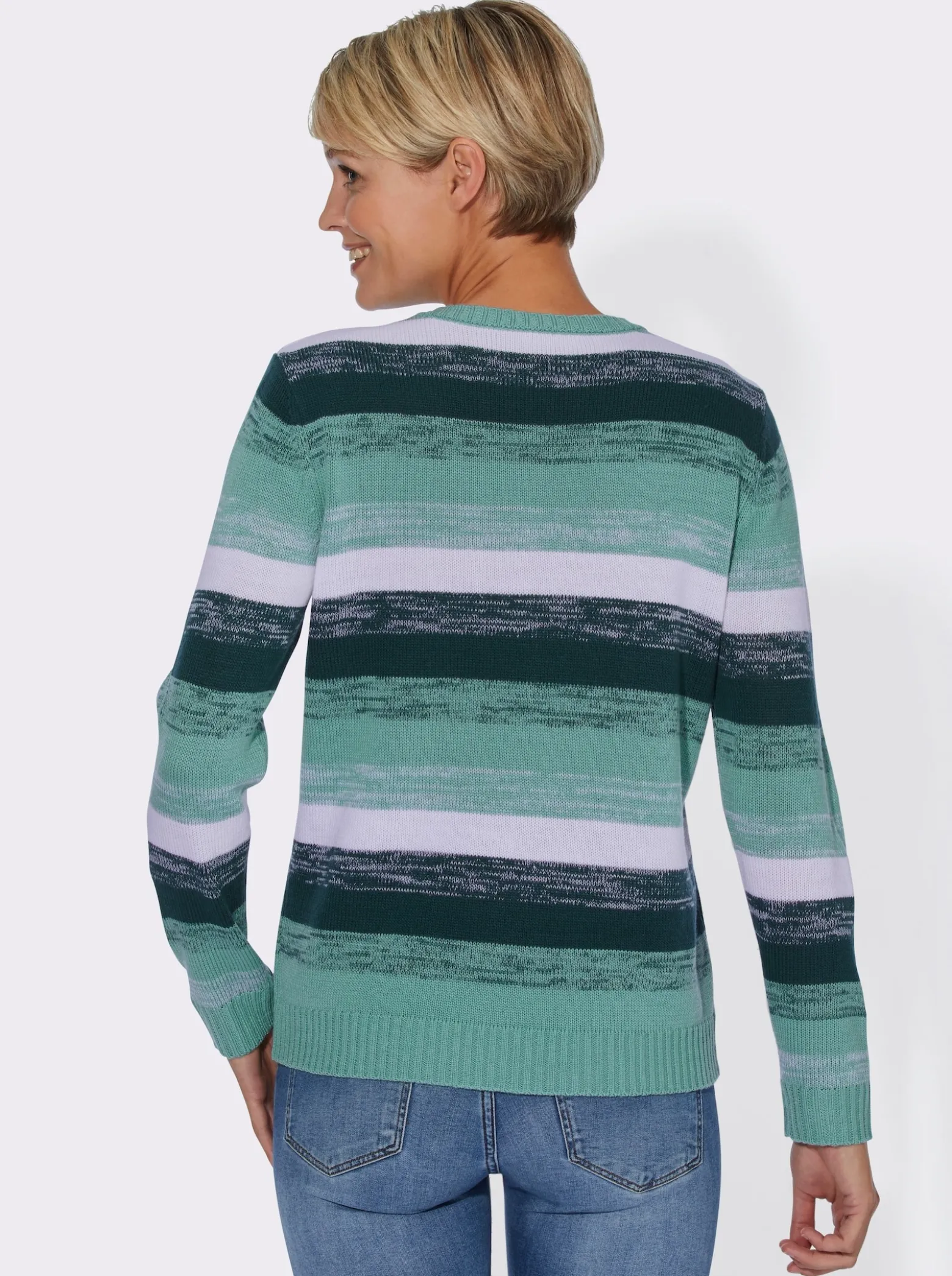 Langarm-Pullover im Streifen-Dessin