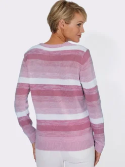 Langarm-Pullover im Streifen-Dessin