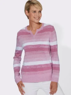 Langarm-Pullover im Streifen-Dessin