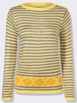 Langarm-Pullover im Streifen-Norweger-Mix