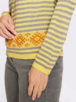 Langarm-Pullover im Streifen-Norweger-Mix
