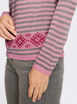 Langarm-Pullover im Streifen-Norweger-Mix