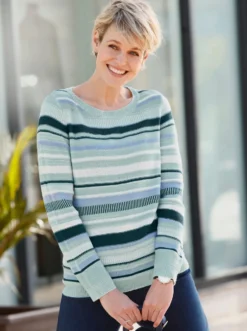 Langarm-Pullover im Streifen-Dessin
