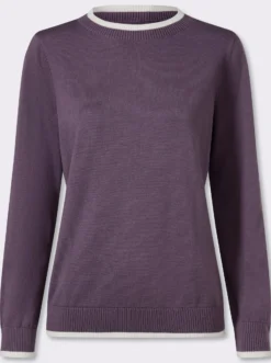 Langarm-Pullover in Baumwoll-Qualität