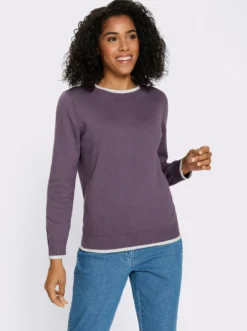 Langarm-Pullover in Baumwoll-Qualität