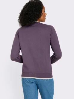 Langarm-Pullover in Baumwoll-Qualität