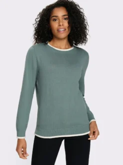 Langarm-Pullover in Baumwoll-Qualität