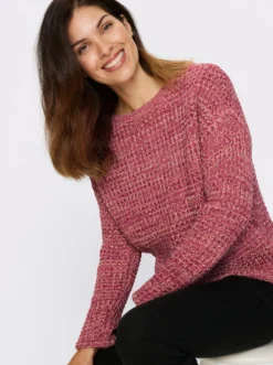 Langarm-Pullover in grober Strickstruktur