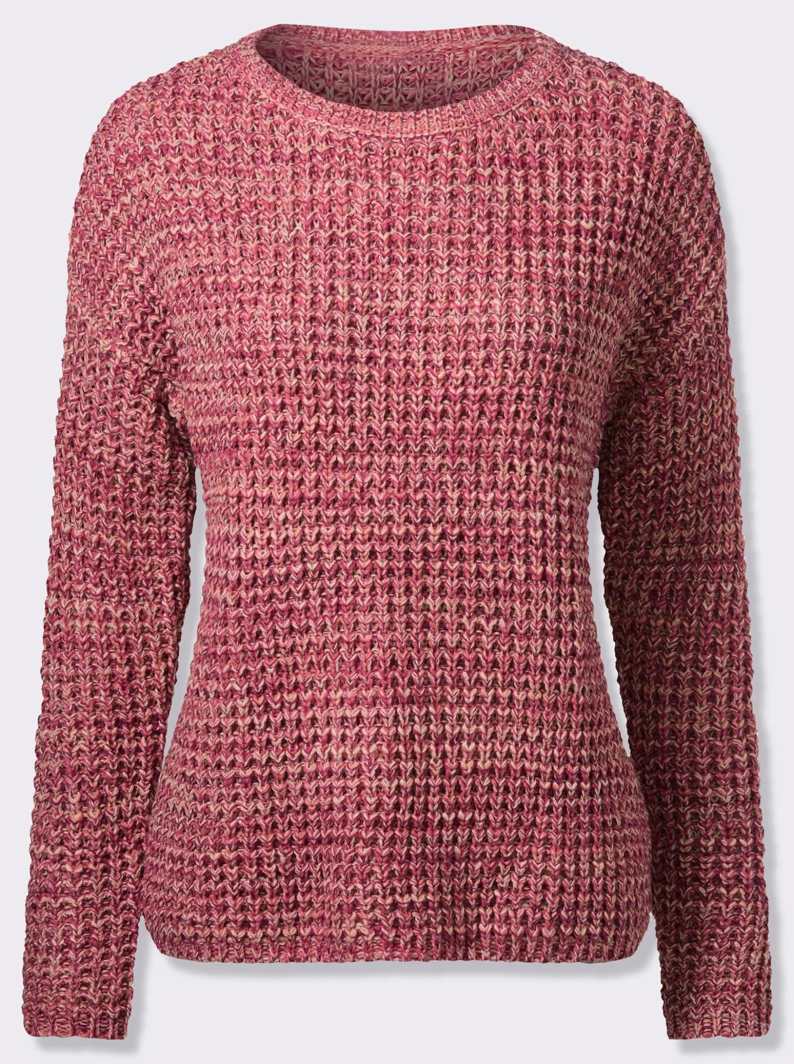 Langarm-Pullover in grober Strickstruktur