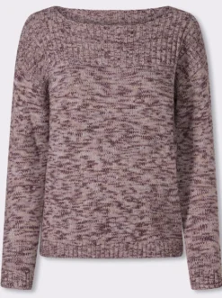 Langarm-Pullover in Melange-Optik