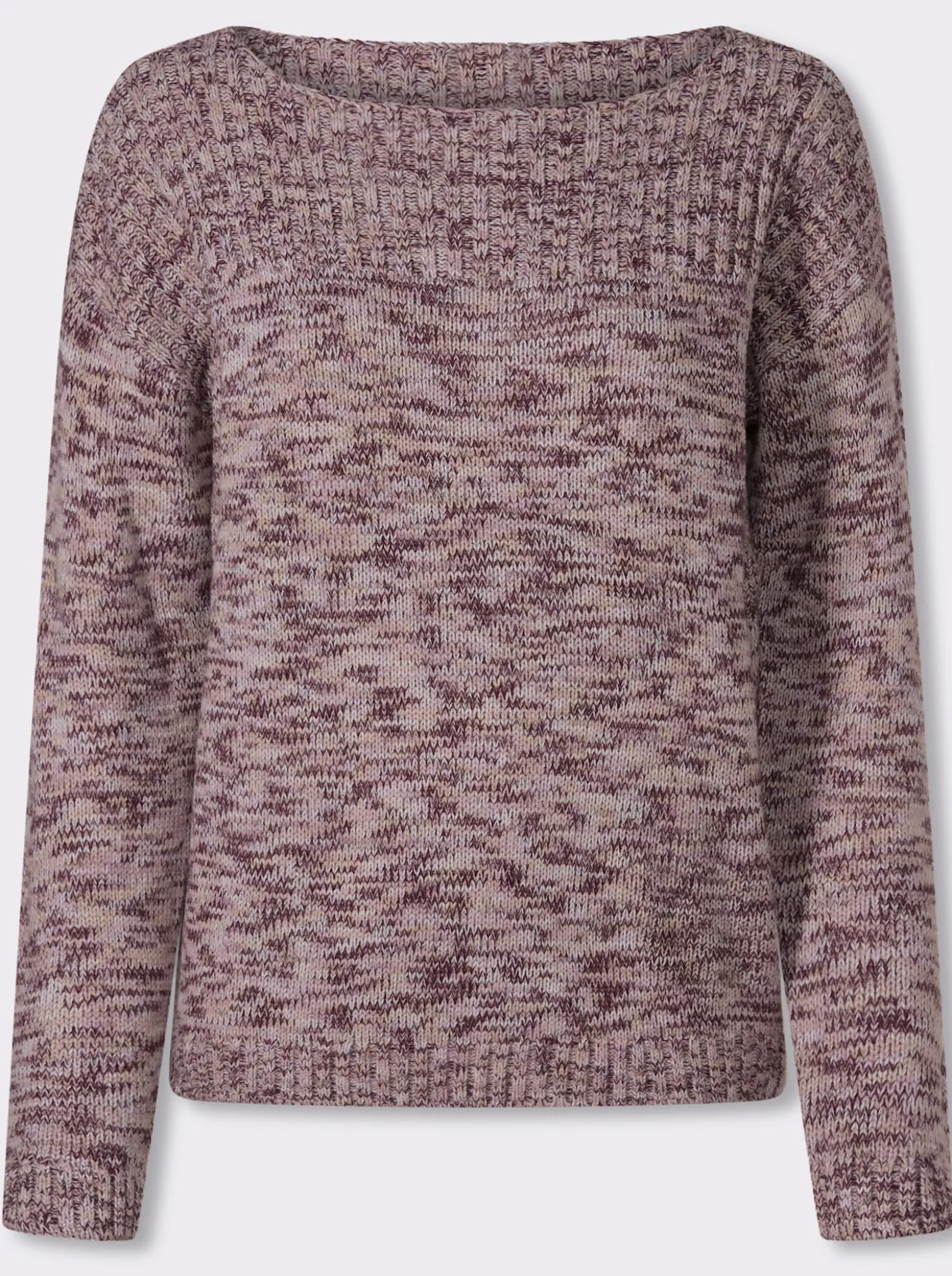 Langarm-Pullover in Melange-Optik