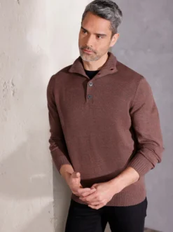 Langarm-Pullover in Melange-Strick