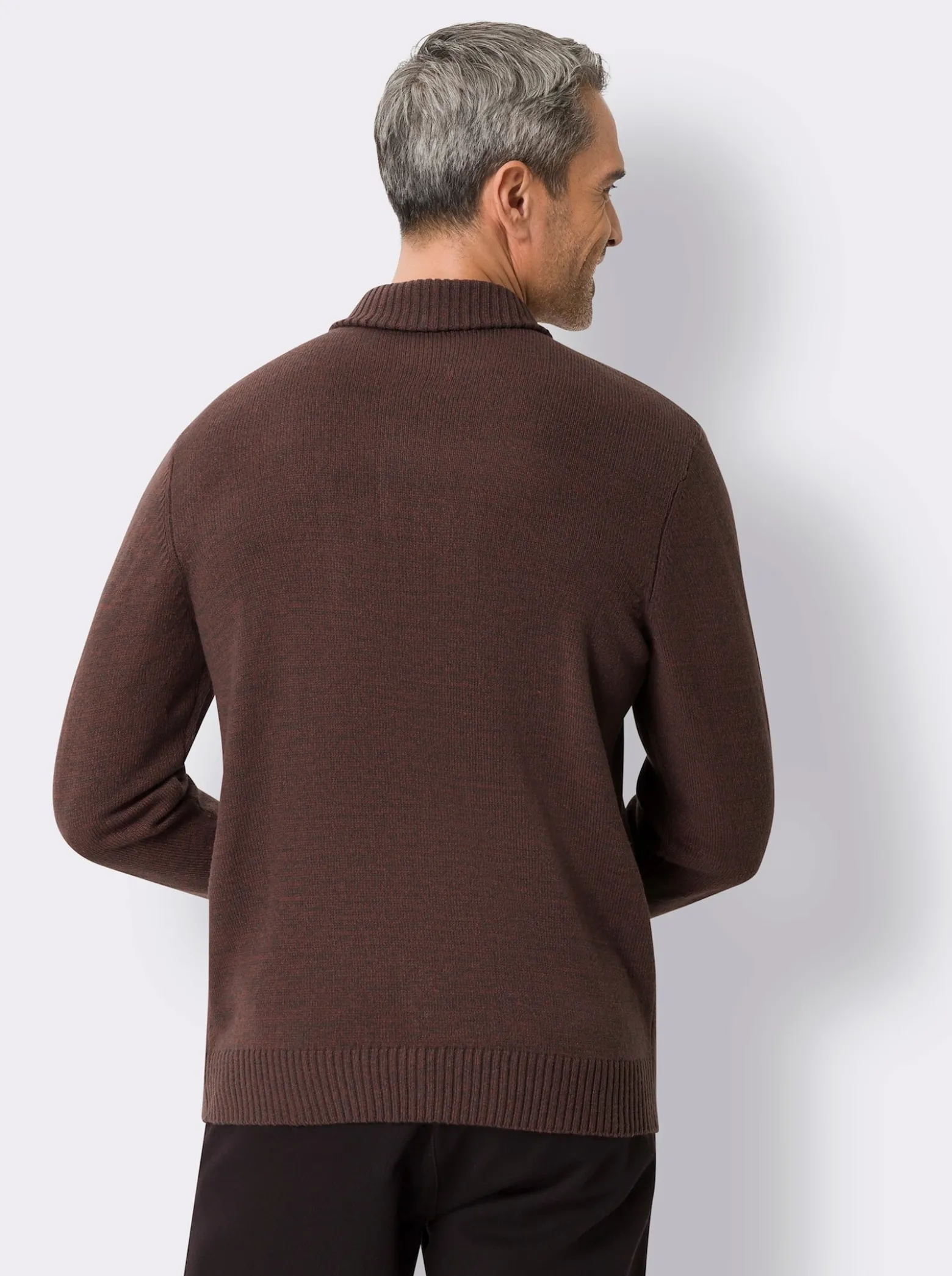 Langarm-Pullover in Melange-Strick