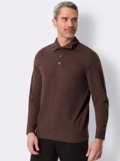 Langarm-Pullover in Melange-Strick