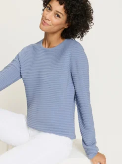 Langarm-Pullover in Rippen-Optik