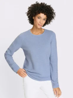 Langarm-Pullover in Rippen-Optik