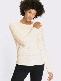 Langarm-Pullover in Rippen-Optik