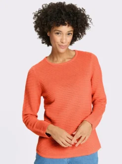 Langarm-Pullover in Rippen-Optik