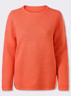Langarm-Pullover in Rippen-Optik