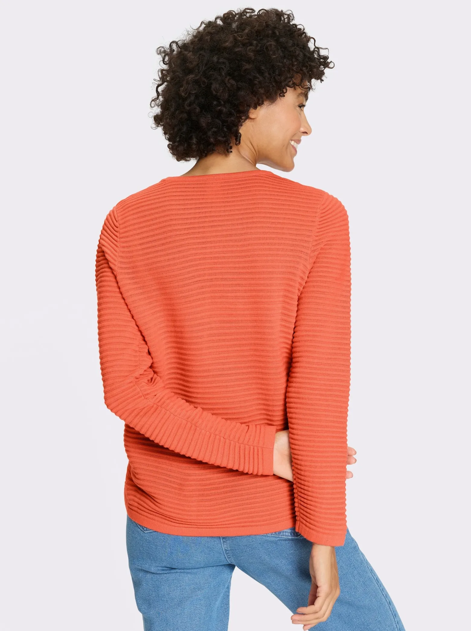Langarm-Pullover in Rippen-Optik