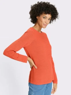 Langarm-Pullover in Rippen-Optik
