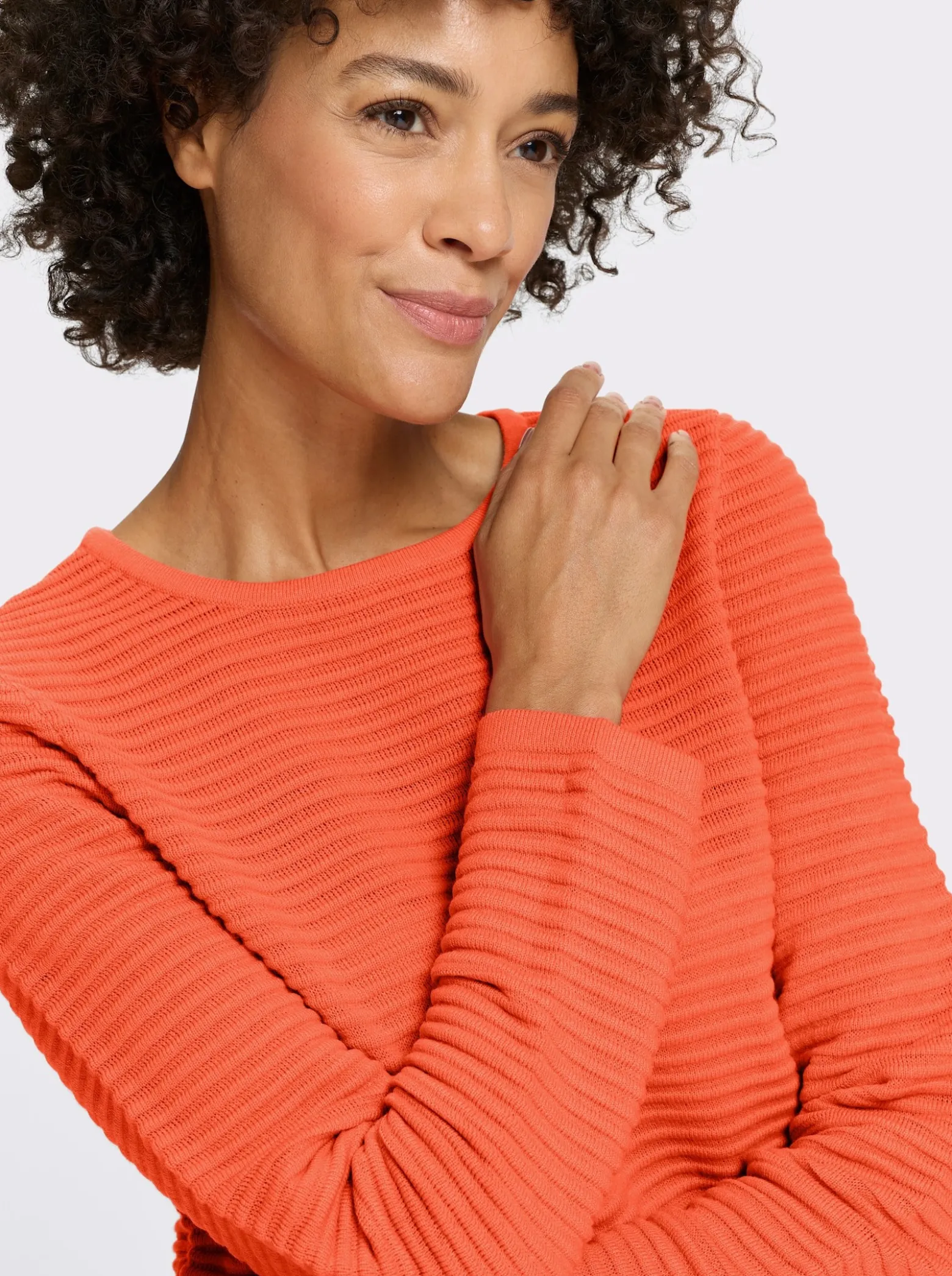 Langarm-Pullover in Rippen-Optik