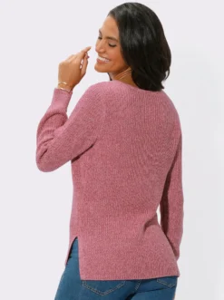 Langarm-Pullover in Rippenstrick