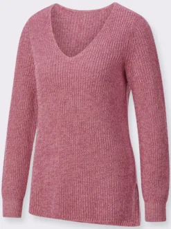 Langarm-Pullover in Rippenstrick
