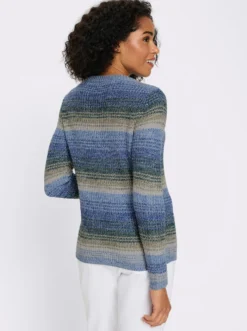 Langarm-Pullover in Ripp-Optik