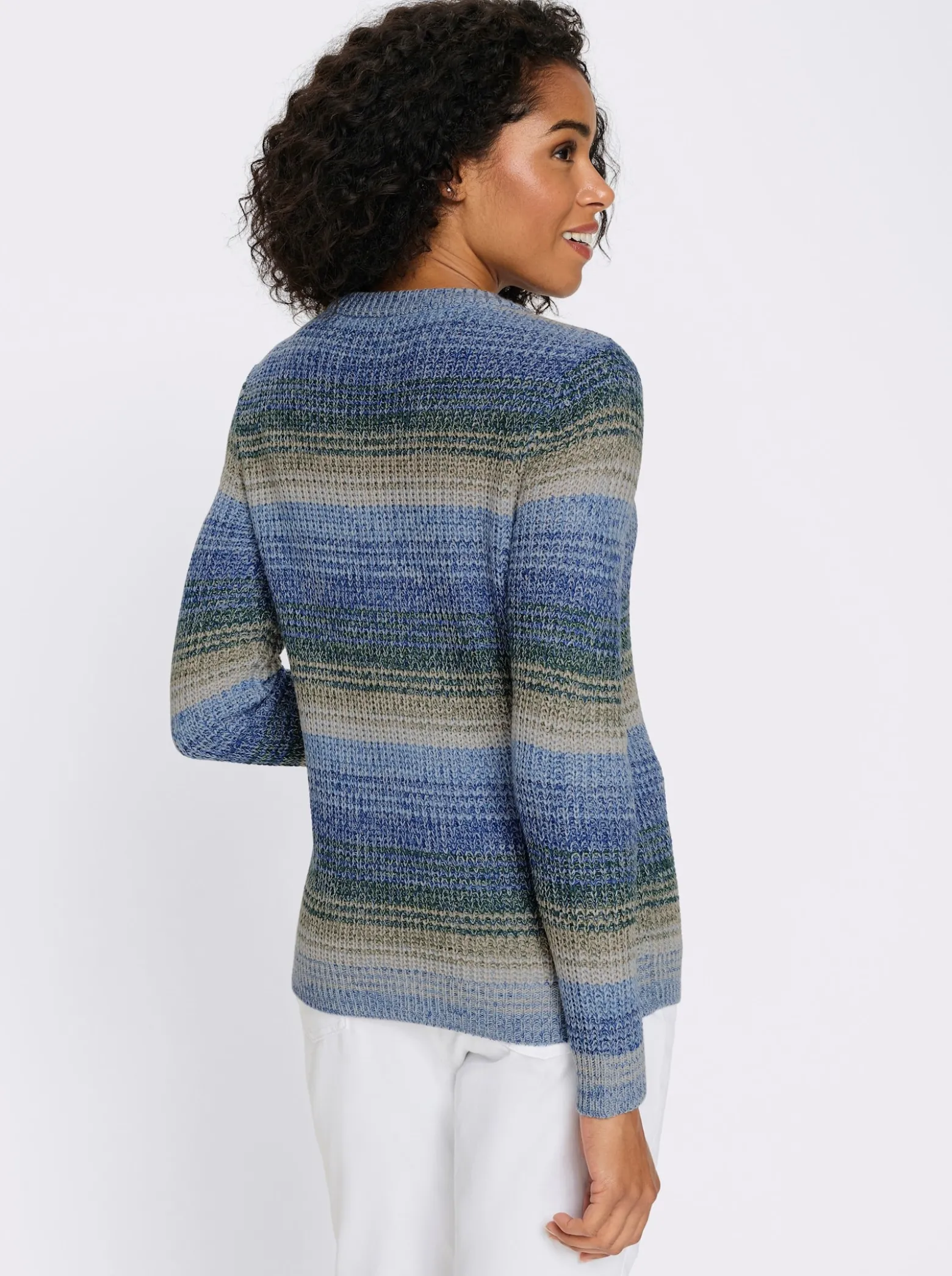 Langarm-Pullover in Ripp-Optik