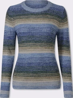 Langarm-Pullover in Ripp-Optik
