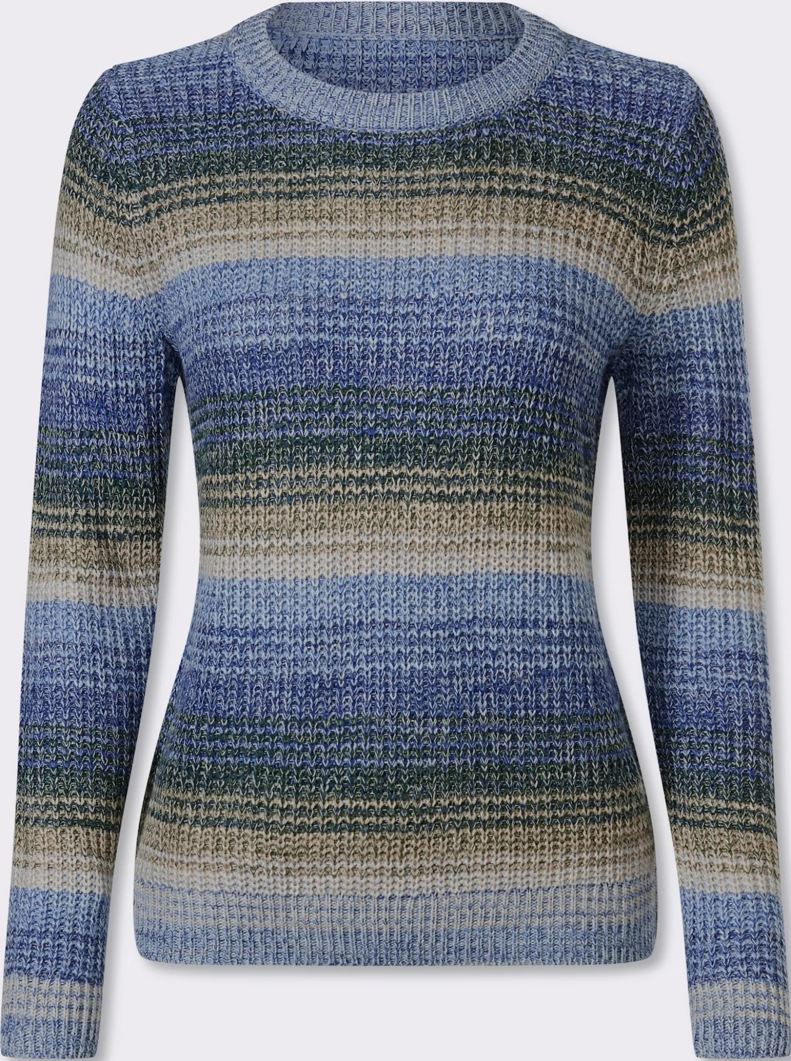 Langarm-Pullover in Ripp-Optik