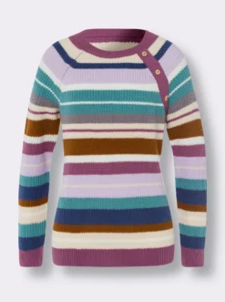 Langarm-Pullover in Ripp-Optik