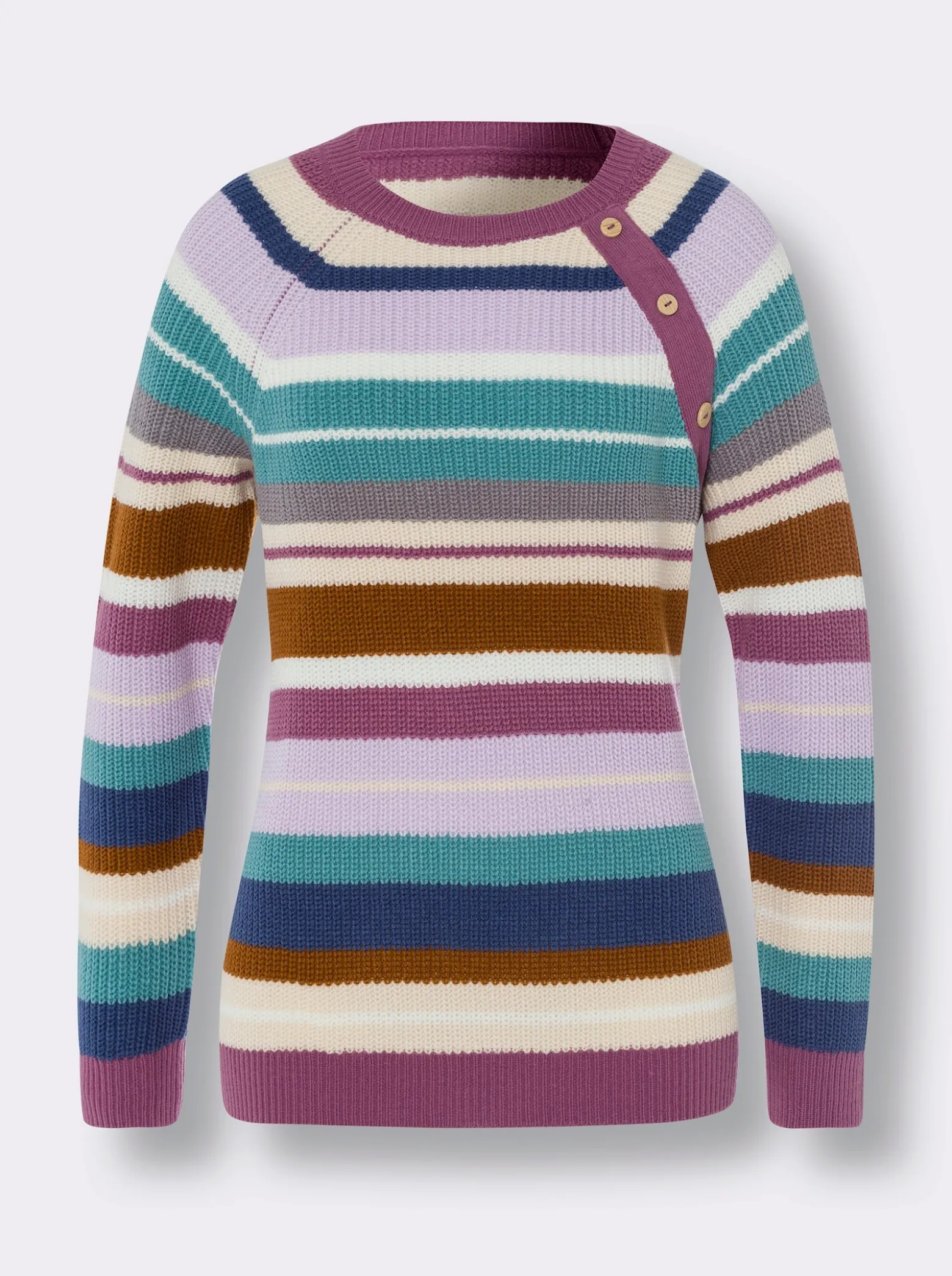 Langarm-Pullover in Ripp-Optik