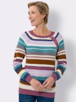 Langarm-Pullover in Ripp-Optik