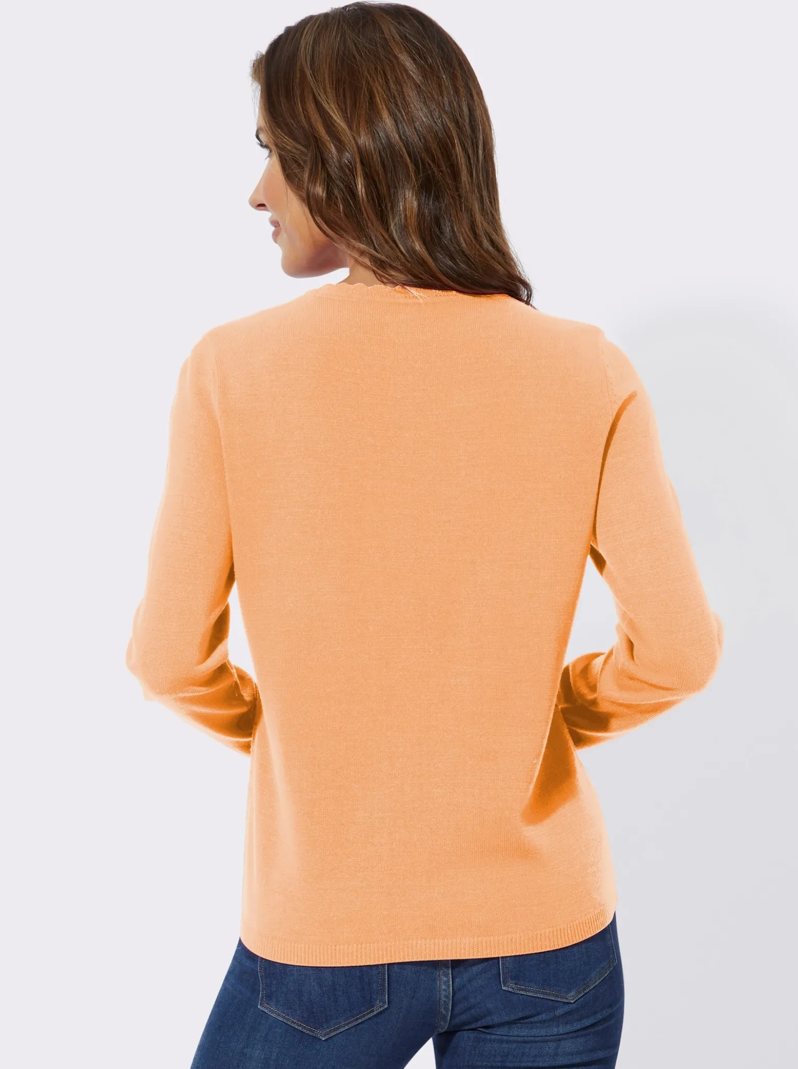Langarm-Pullover mit Ajour-Herzchen-Muster
