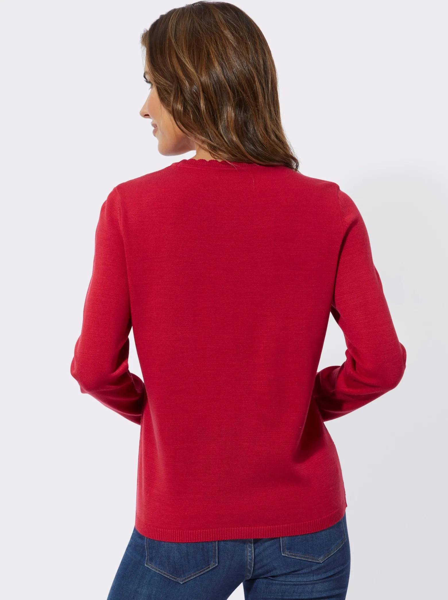 Langarm-Pullover mit Ajour-Herzchen-Muster