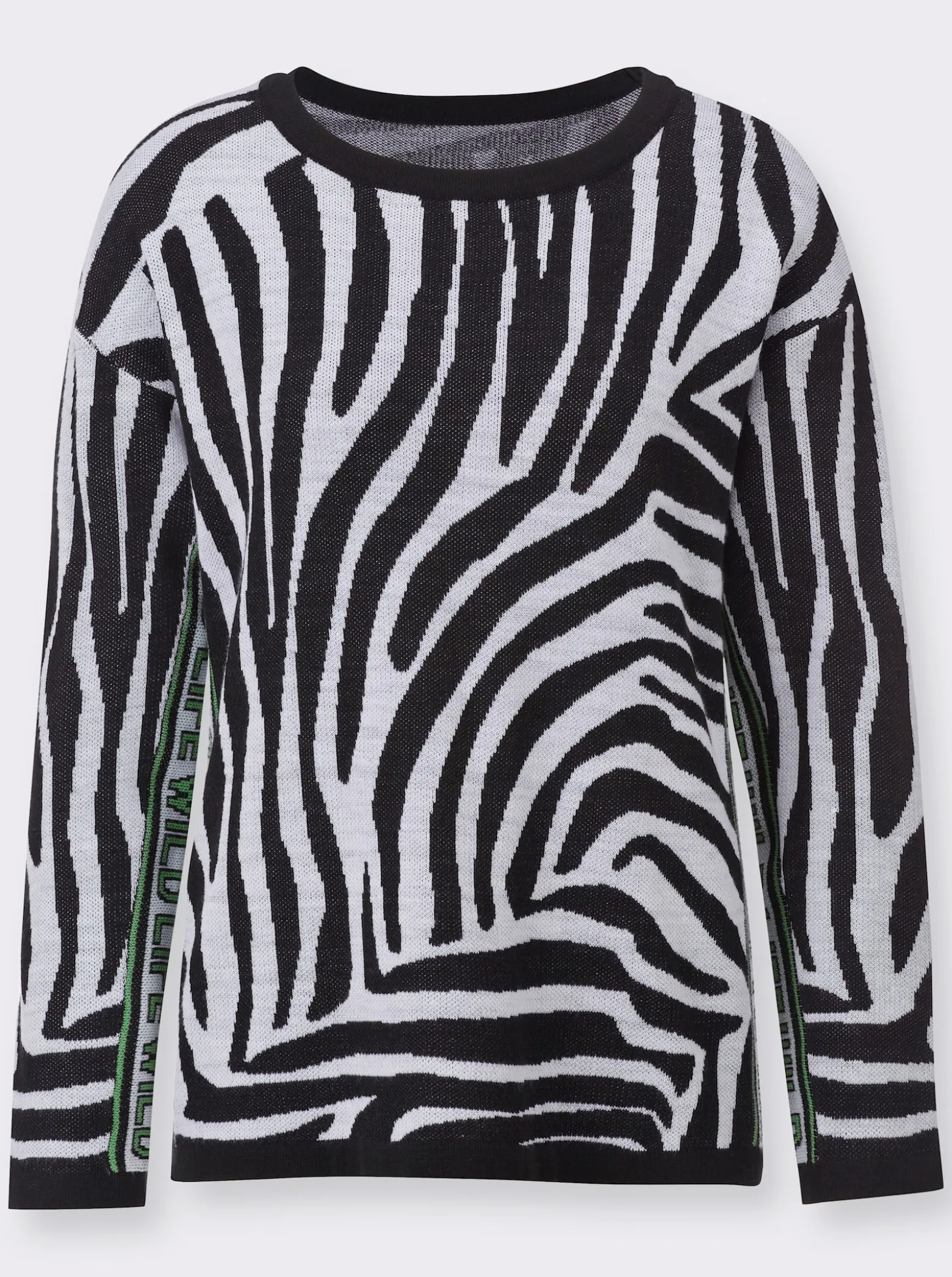 Langarm-Pullover mit Animal-Jacquard
