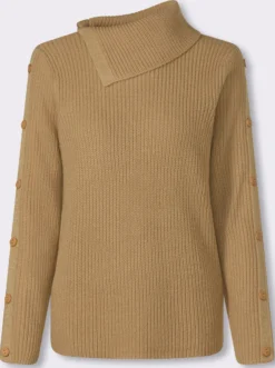 Langarm-Pullover mit asymmetrischem Kragen