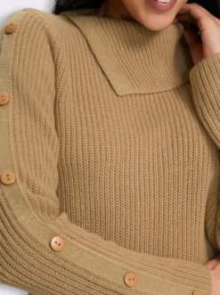 Langarm-Pullover mit asymmetrischem Kragen