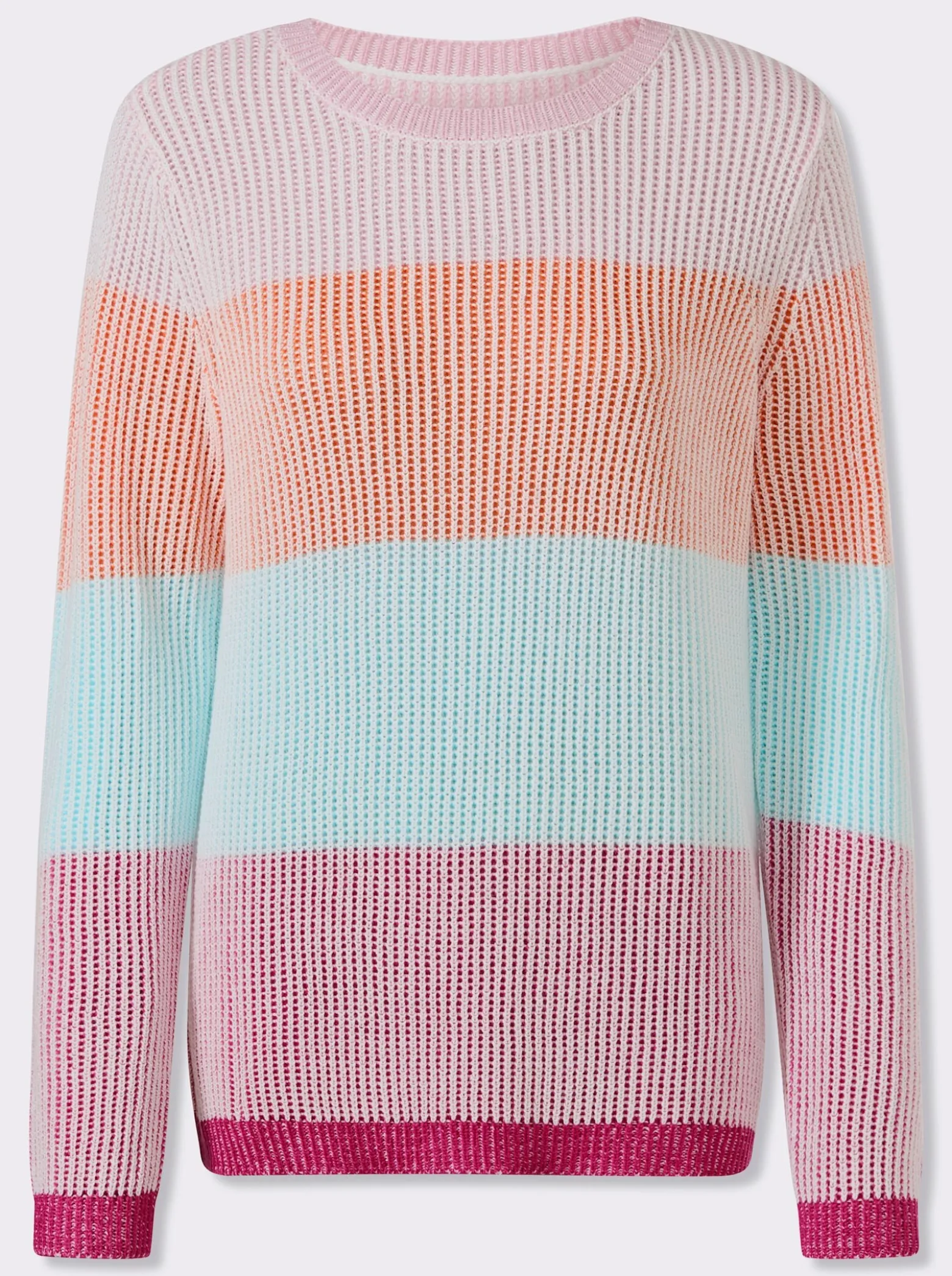 Langarm-Pullover mit Blockstreifen