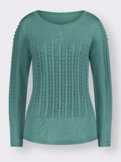 Langarm-Pullover mit 3D-Strickmuster