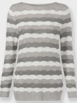Langarm-Pullover mit Einstrickmuster