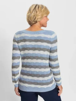 Langarm-Pullover mit Einstrickmuster