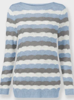 Langarm-Pullover mit Einstrickmuster
