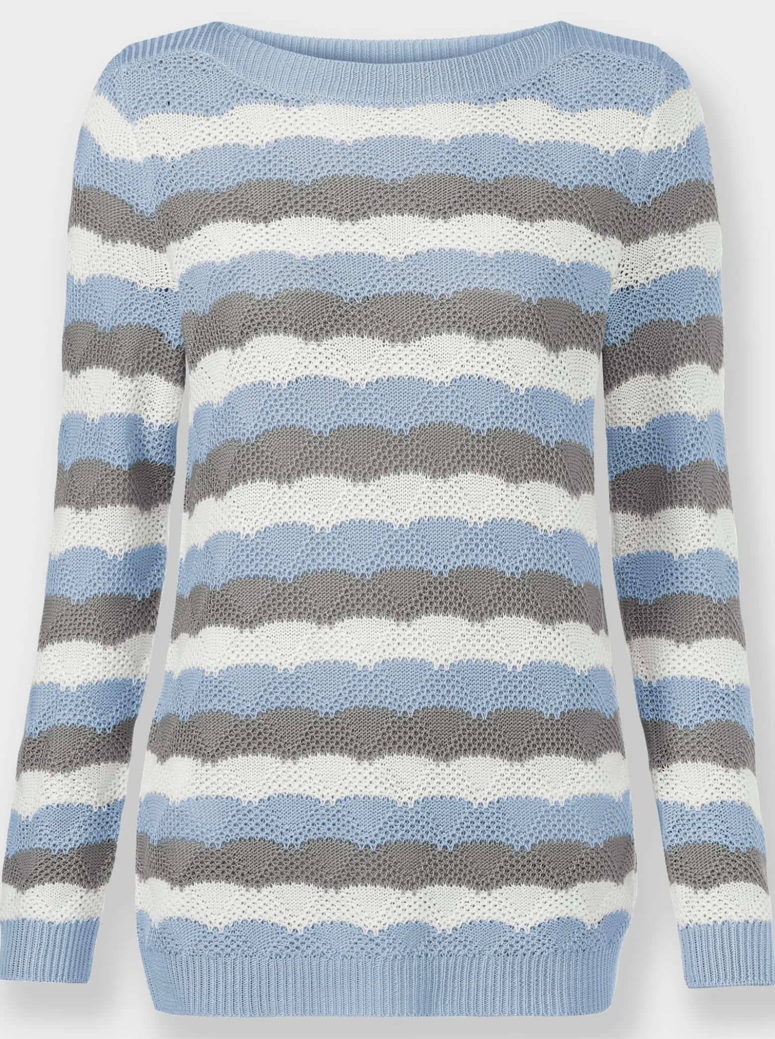 Langarm-Pullover mit Einstrickmuster